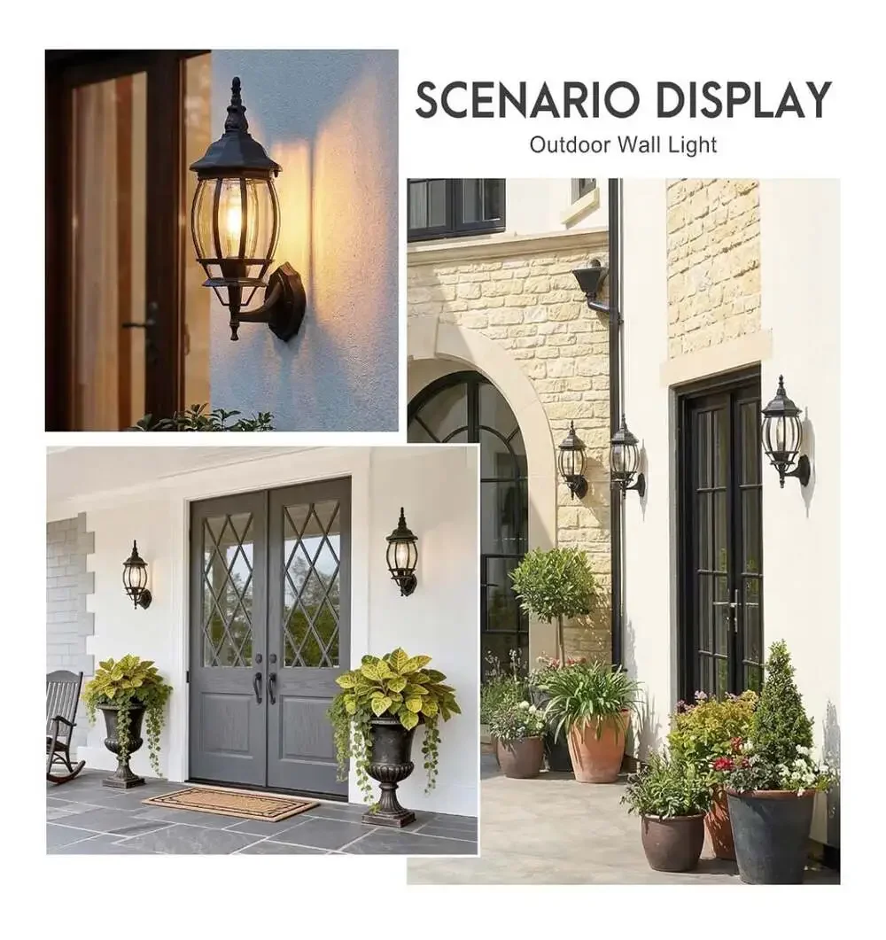2-Pack Waterproof Aluminum Outdoor Light Fixture Exterior Porch Lights Outdoor W